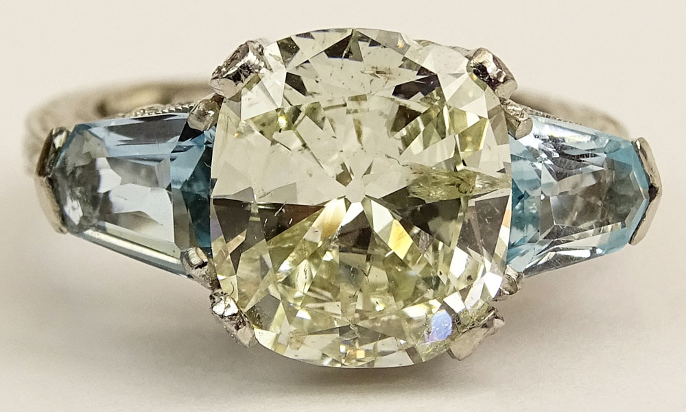 David S Diamonds 4.25 Carat Round Brilliant Cut Diamond and Platinum Engagement Ring.