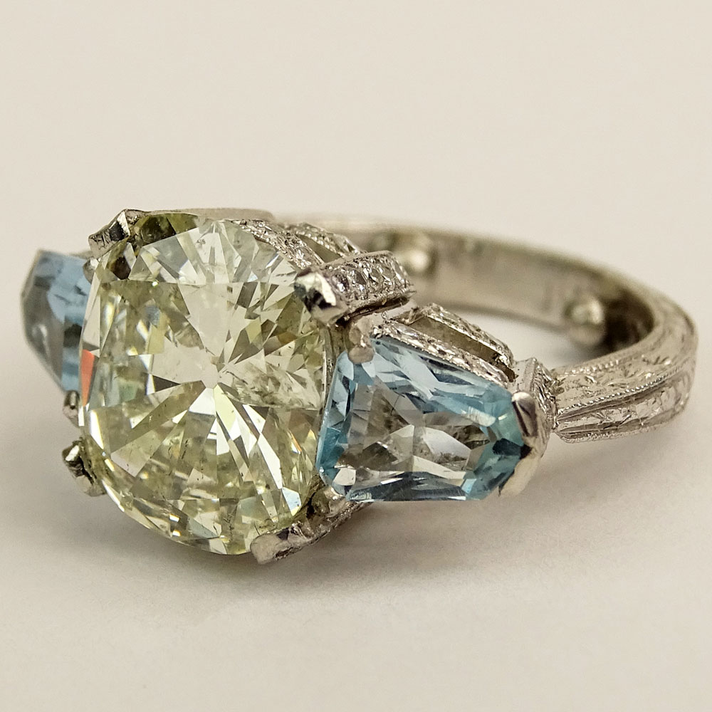 David S Diamonds 4.25 Carat Round Brilliant Cut Diamond and Platinum Engagement Ring.