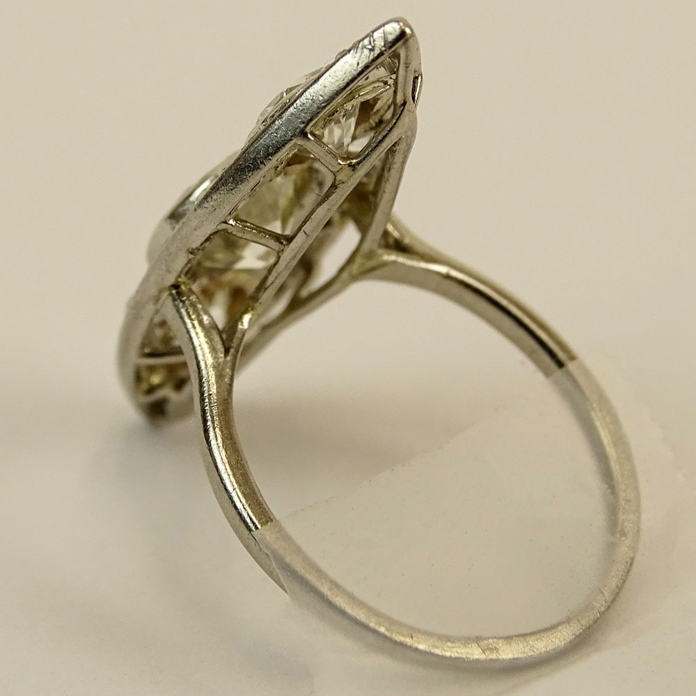 Art Deco Approx. 2.50 Carat Diamond and Platinum Three Stone Ring.