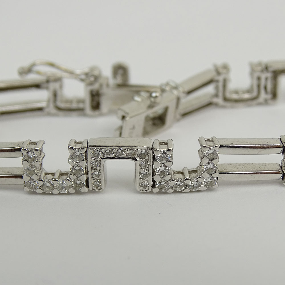 18 Karat White Gold and approx. 3.0 Carat Round Cut Diamond Bracelet.