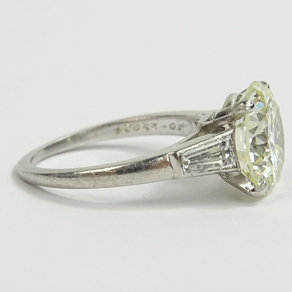 Vintage Cartier 3.85 Carat Round Brilliant Cut Diamond and Platinum Engagement Ring.  Shipping $30.00 (estimate $18,000-$25,000)