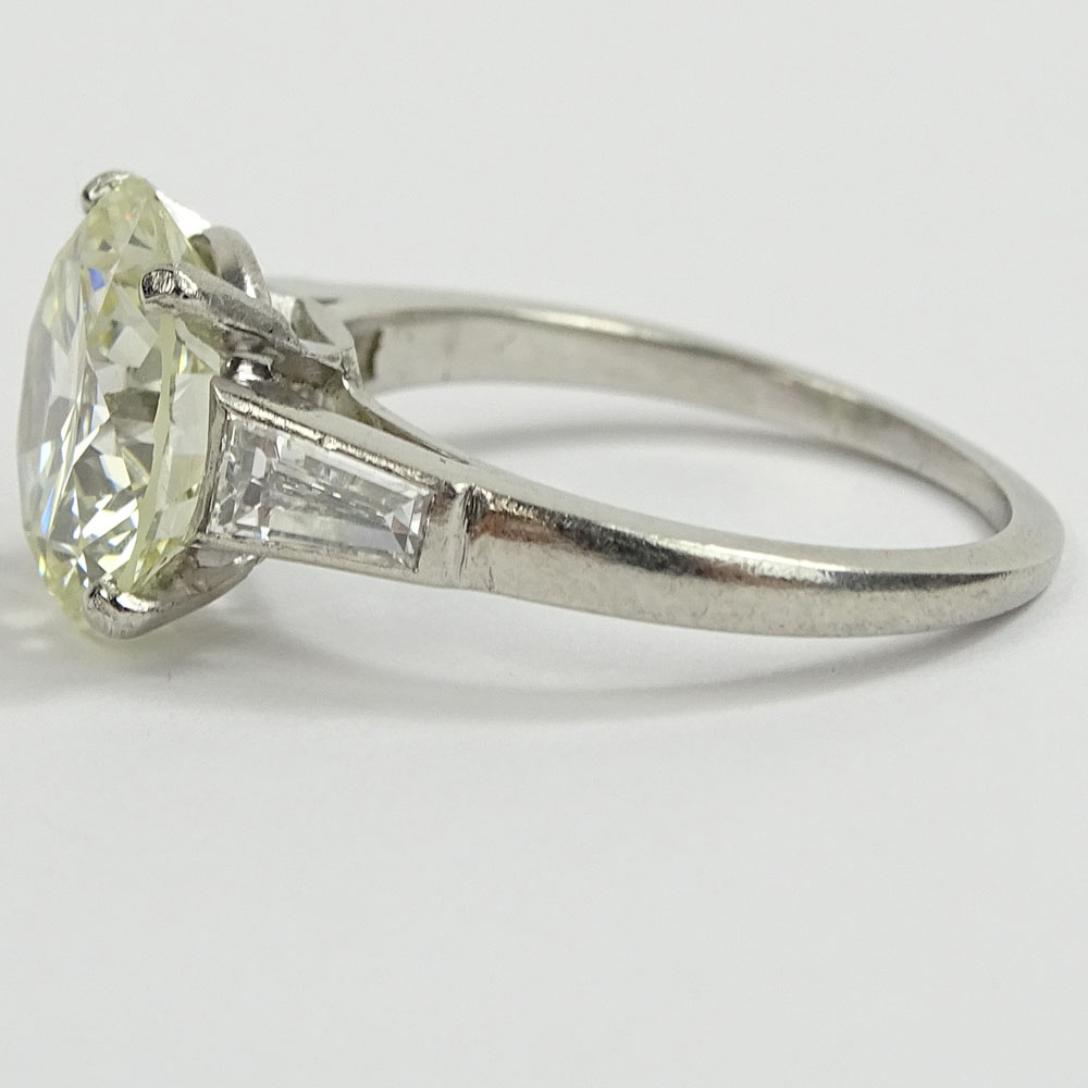 Vintage Cartier 3.85 Carat Round Brilliant Cut Diamond and Platinum Engagement Ring.  Shipping $30.00 (estimate $18,000-$25,000)