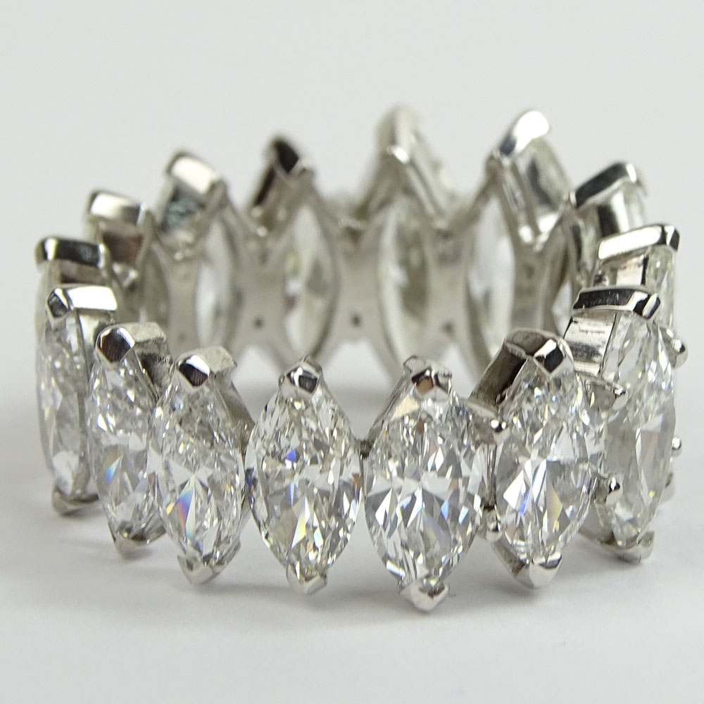 Approx. 15.0 Carat Marquise Cut Diamond and Platinum Eternity Band set with Fifteen (15) Diamonds.