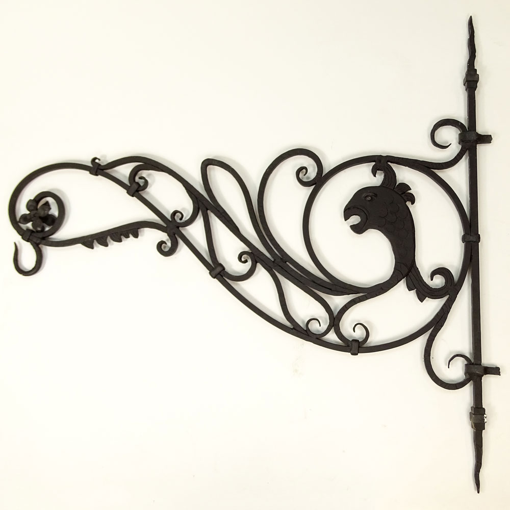 Large 19th Century Italian Wrought Iron Wall Bracket.