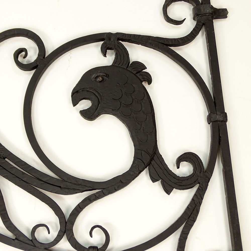 Large 19th Century Italian Wrought Iron Wall Bracket.