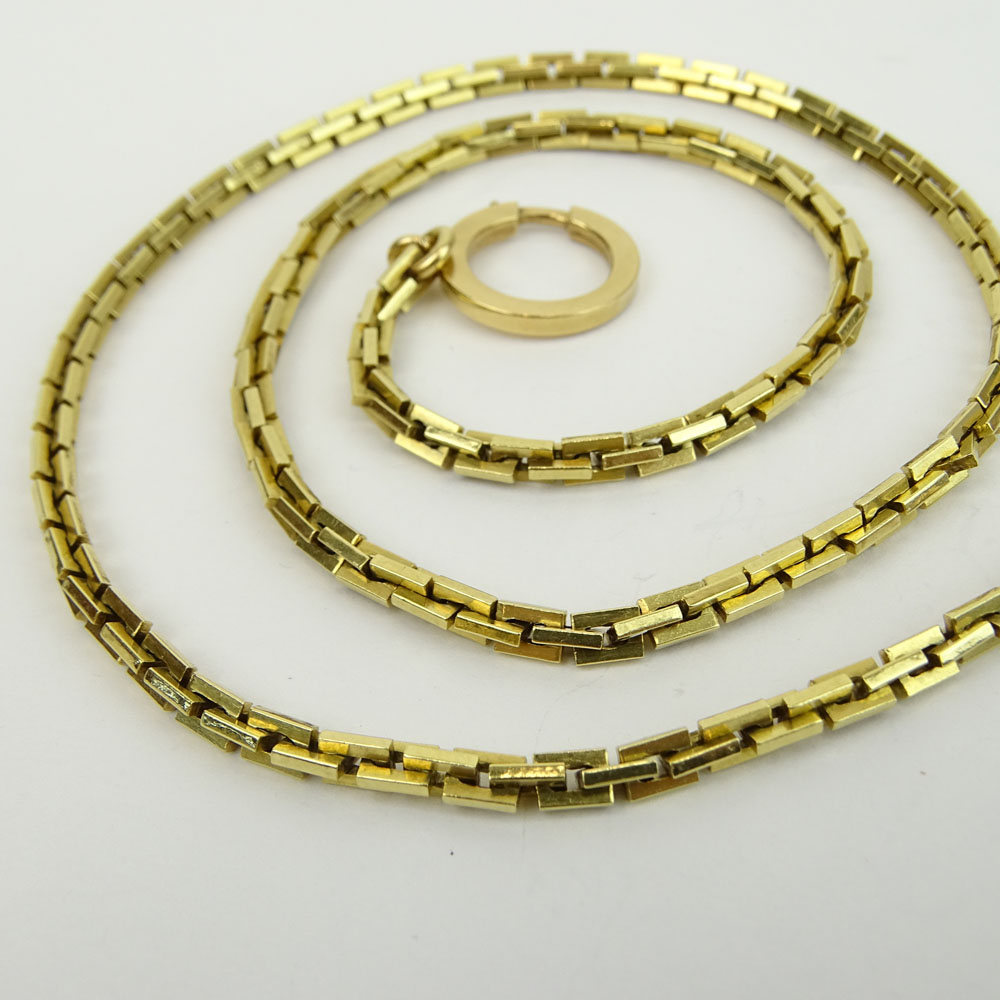 Antique 14 Karat Yellow Gold Pocket Watch Chain and an Antique 14 Karat Yellow Gold Necklace.