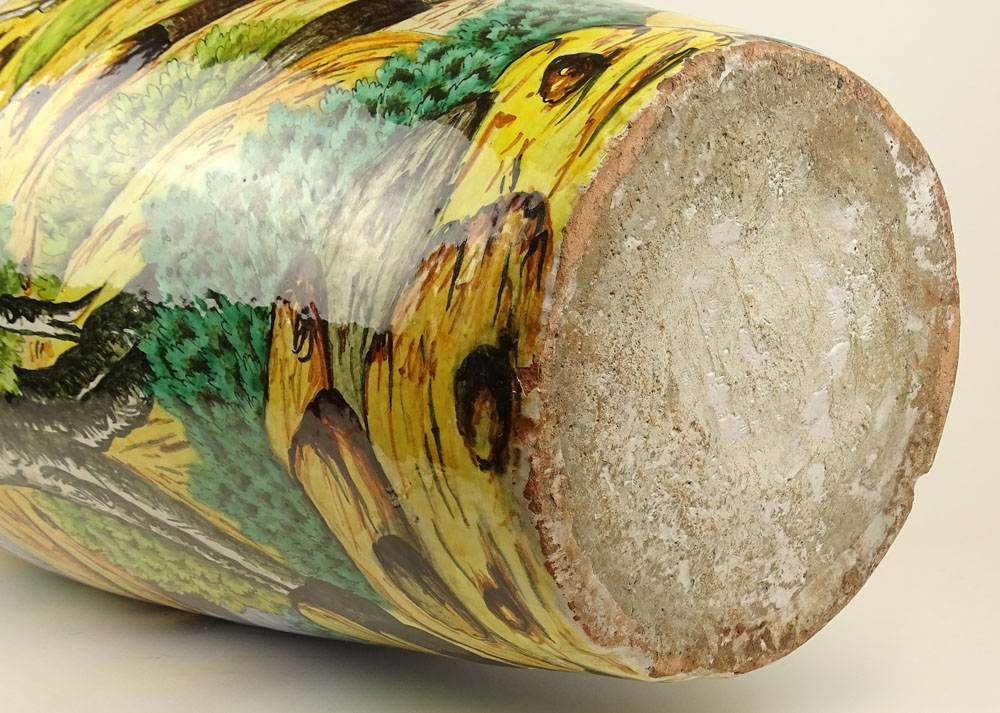 Large Vintage Italian Majolica Handled Urn