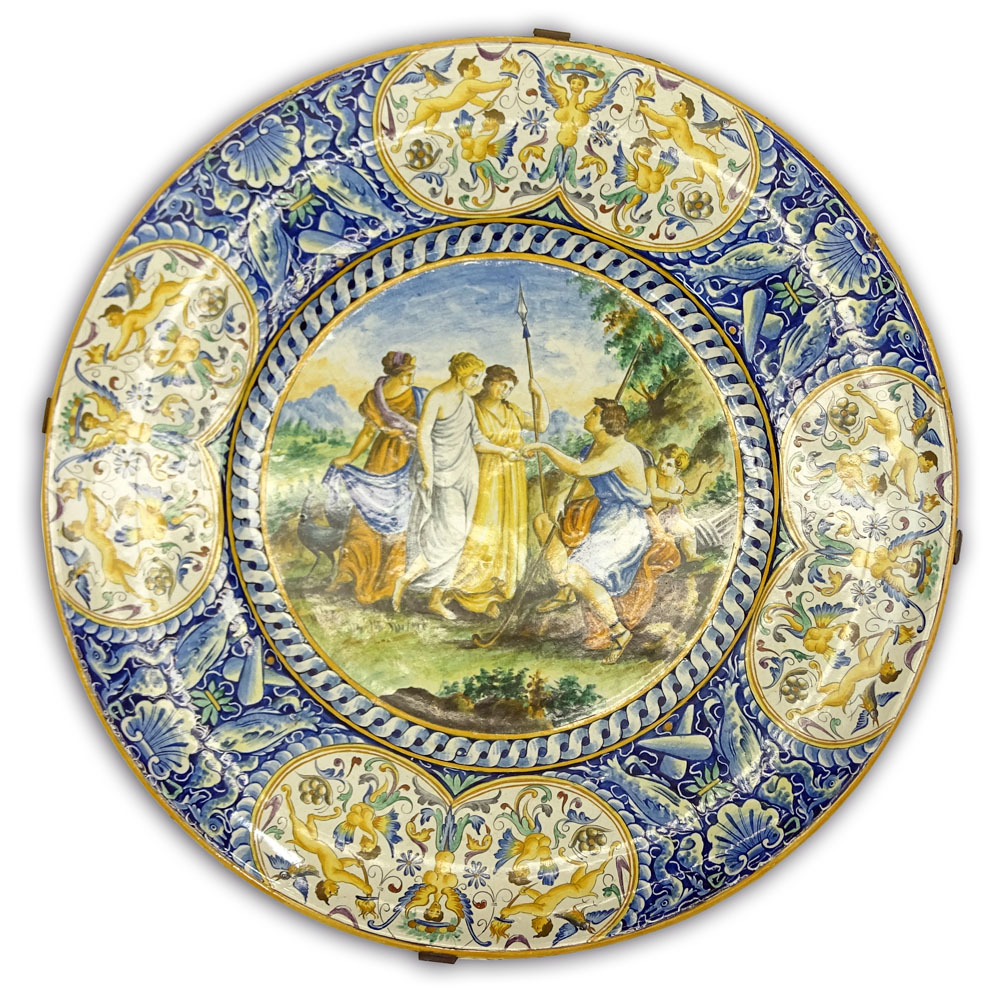 Impressive Early 20th Century Italian Majolica Charger.