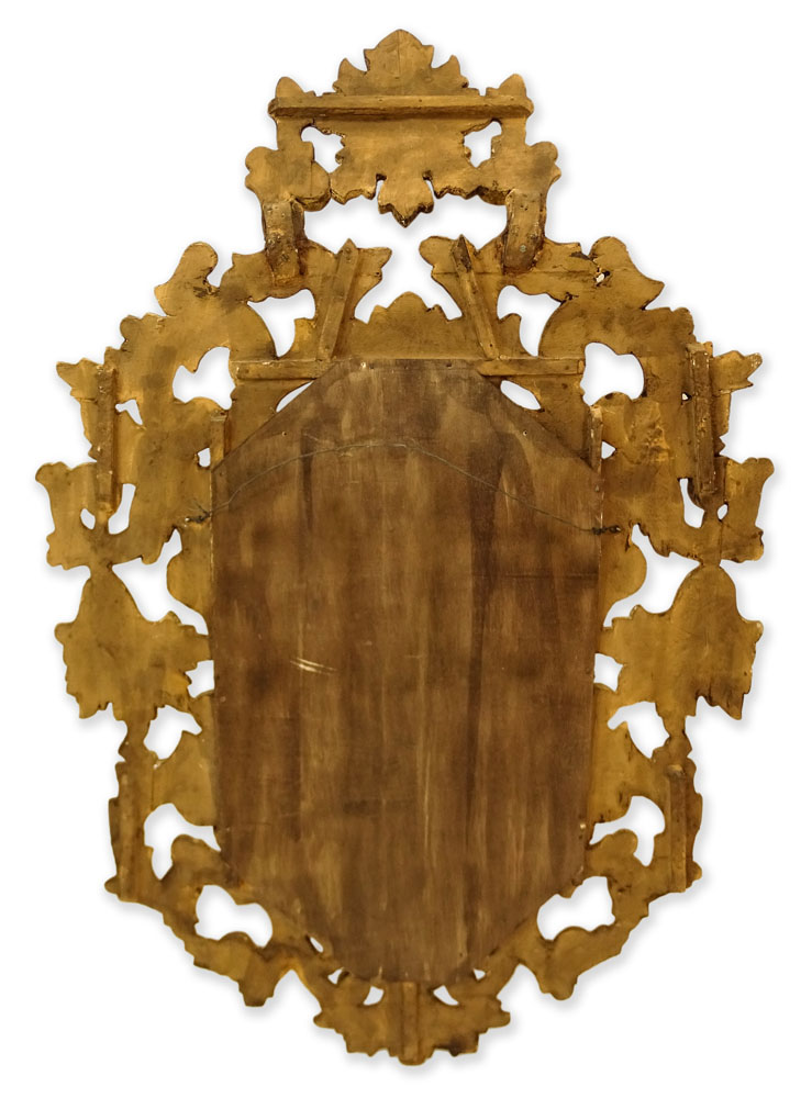 Antique Italian Carved Giltwood Mirror.