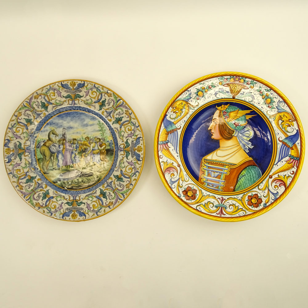 Pair of 20th Century Italian Majolica Chargers.