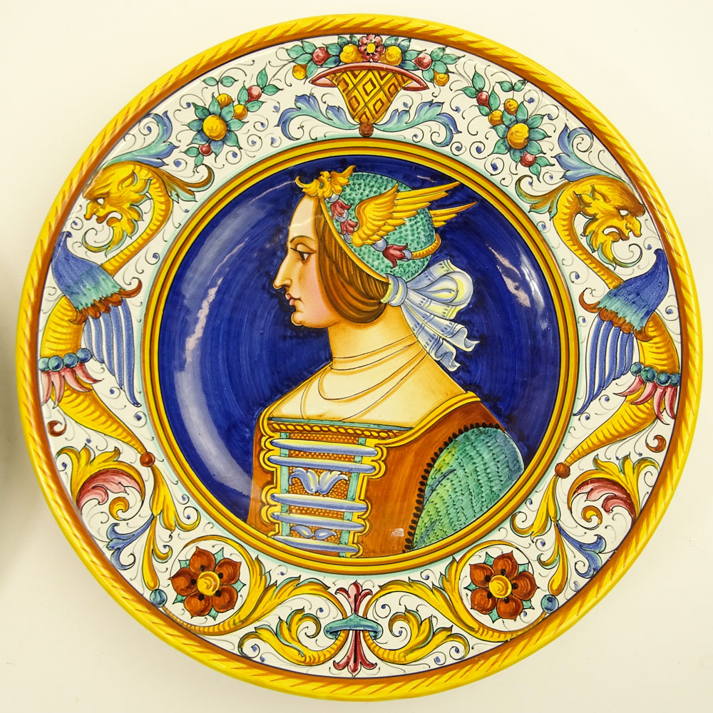 Pair of 20th Century Italian Majolica Chargers.