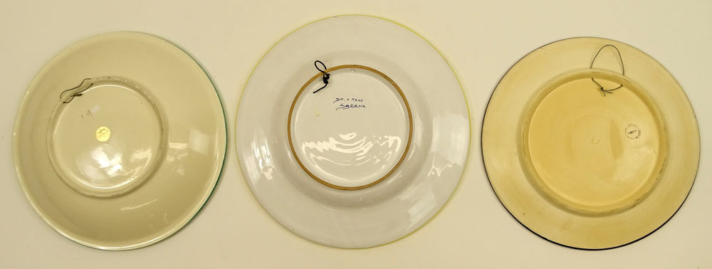 Collection of Three (3) Majolica Chargers.