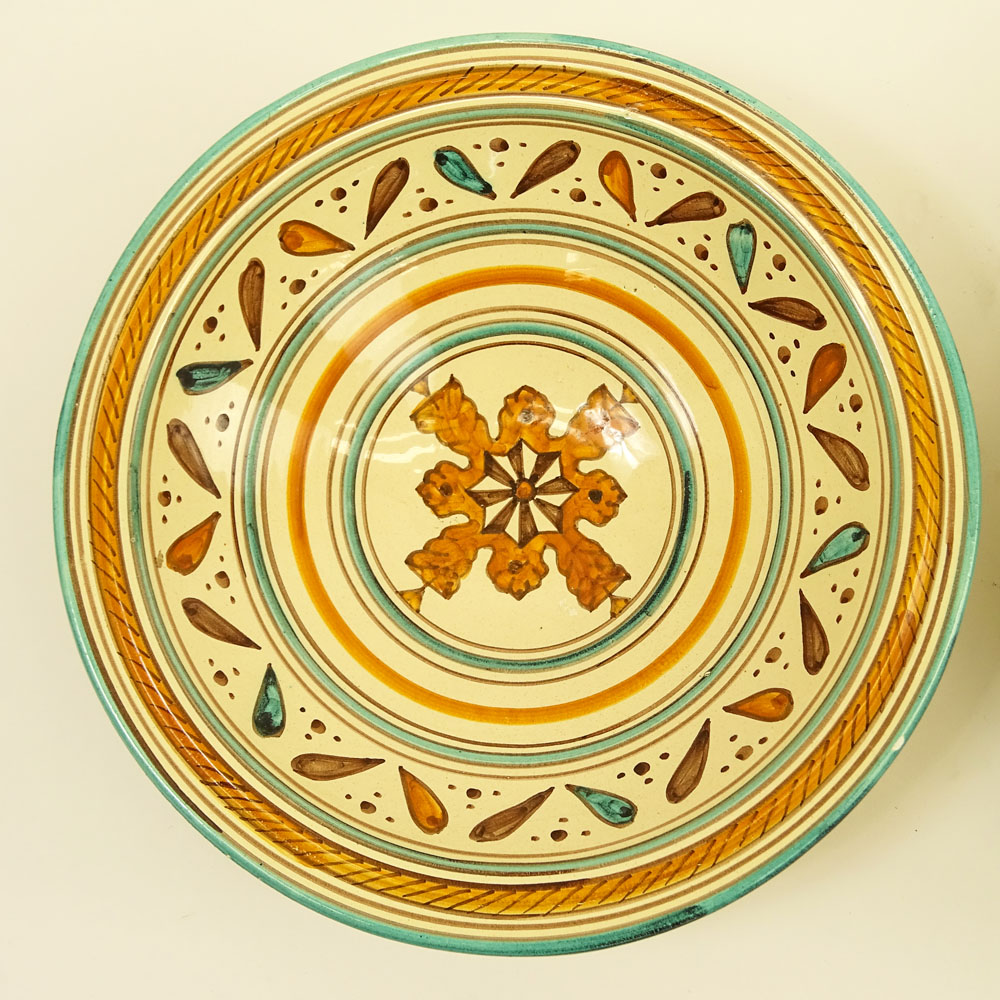 Collection of Three (3) Large Majolica Bowls.