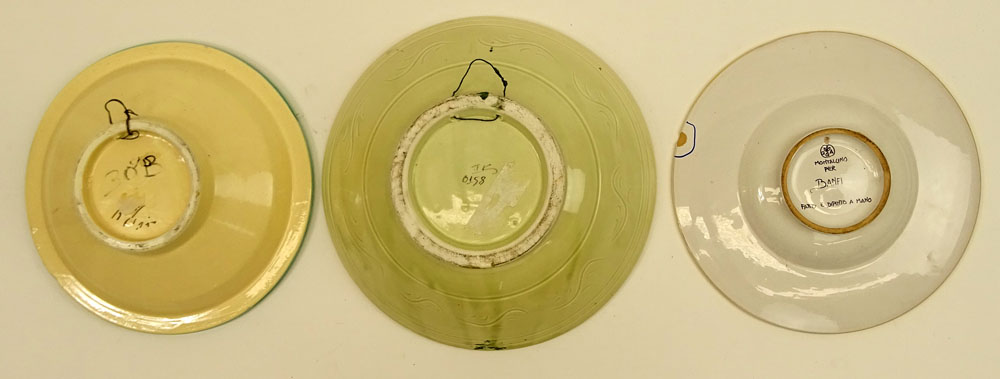 Collection of Three (3) Large Majolica Bowls.