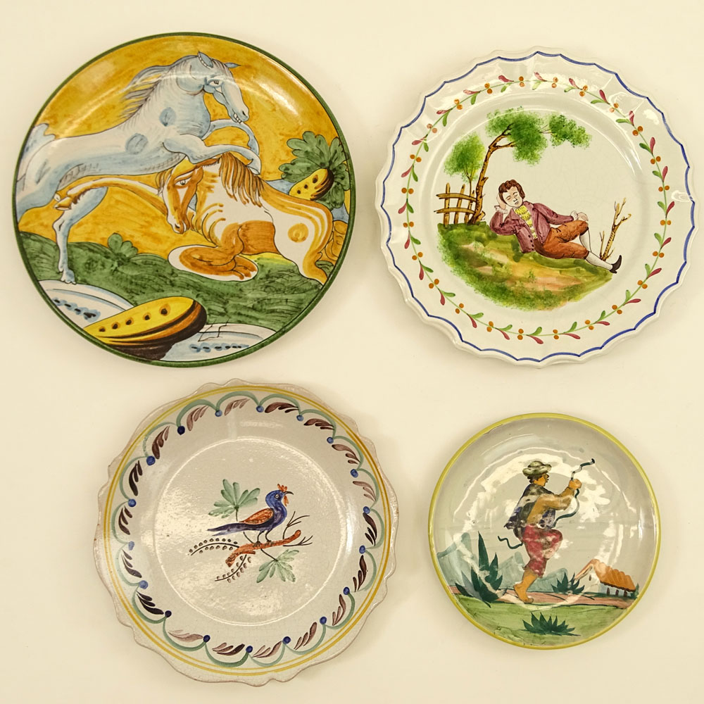 Collection of Four (4) Majolica Plates.