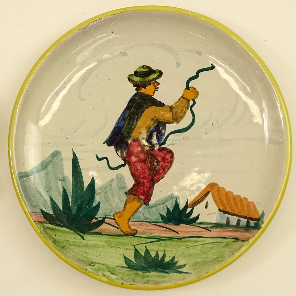 Collection of Four (4) Majolica Plates.