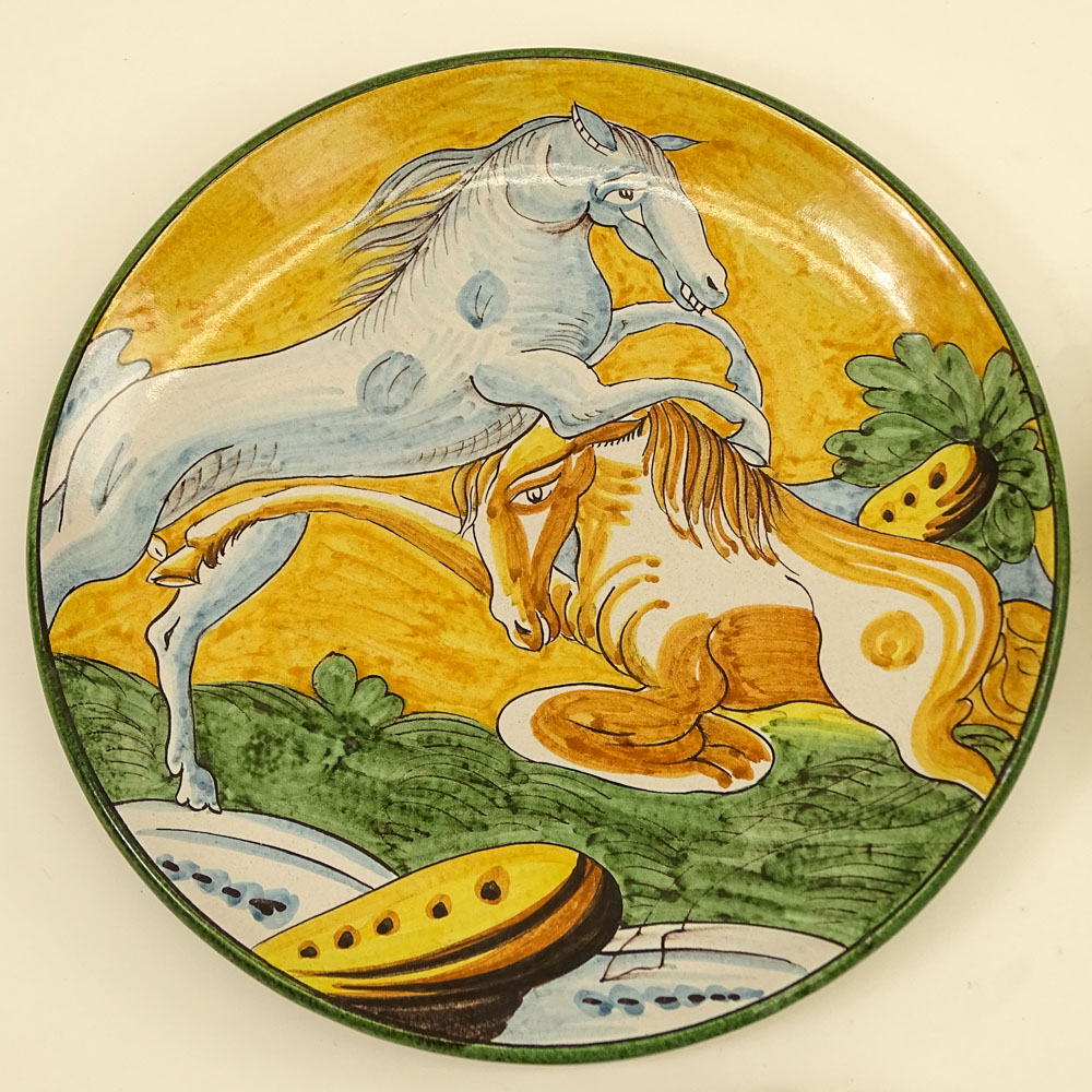 Collection of Four (4) Majolica Plates.