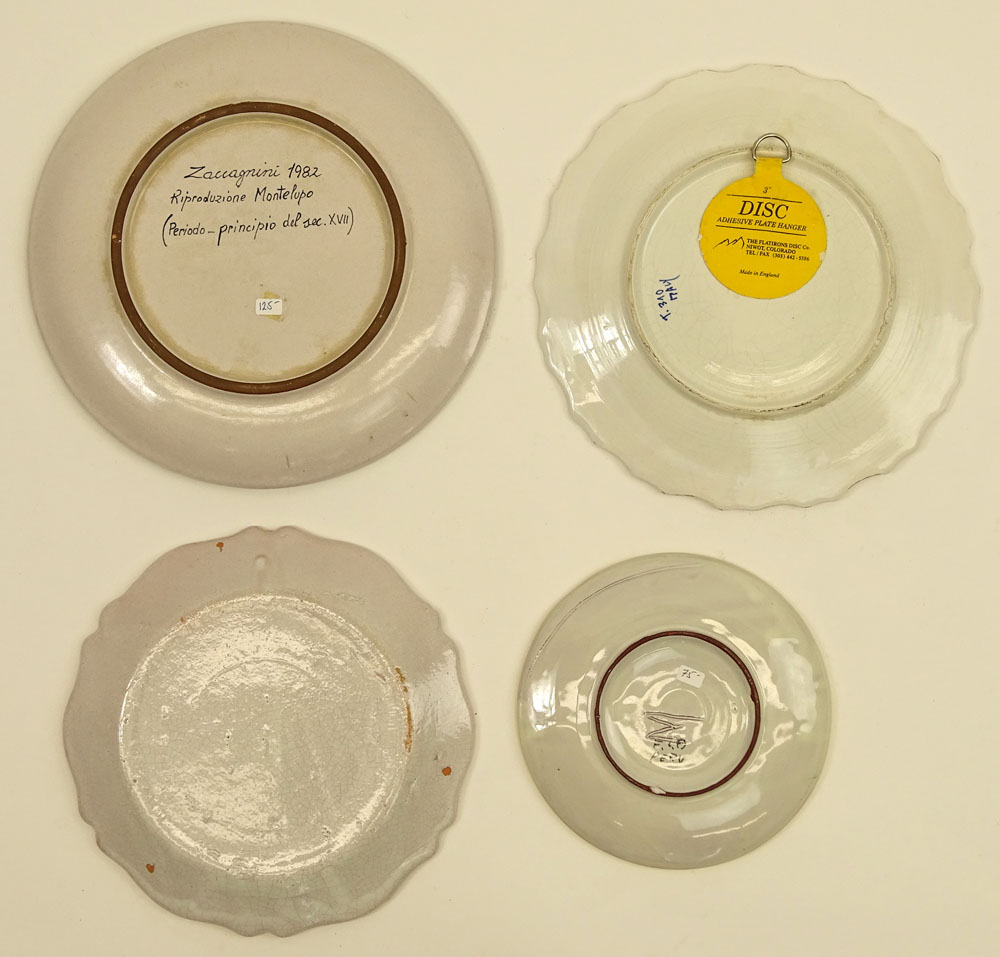 Collection of Four (4) Majolica Plates.