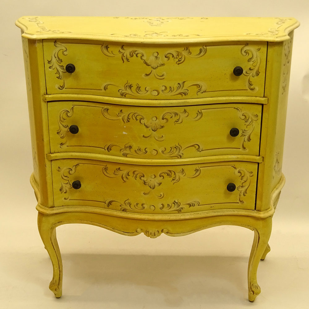 Mid 20th Century Italian Painted Three Drawer Commode.