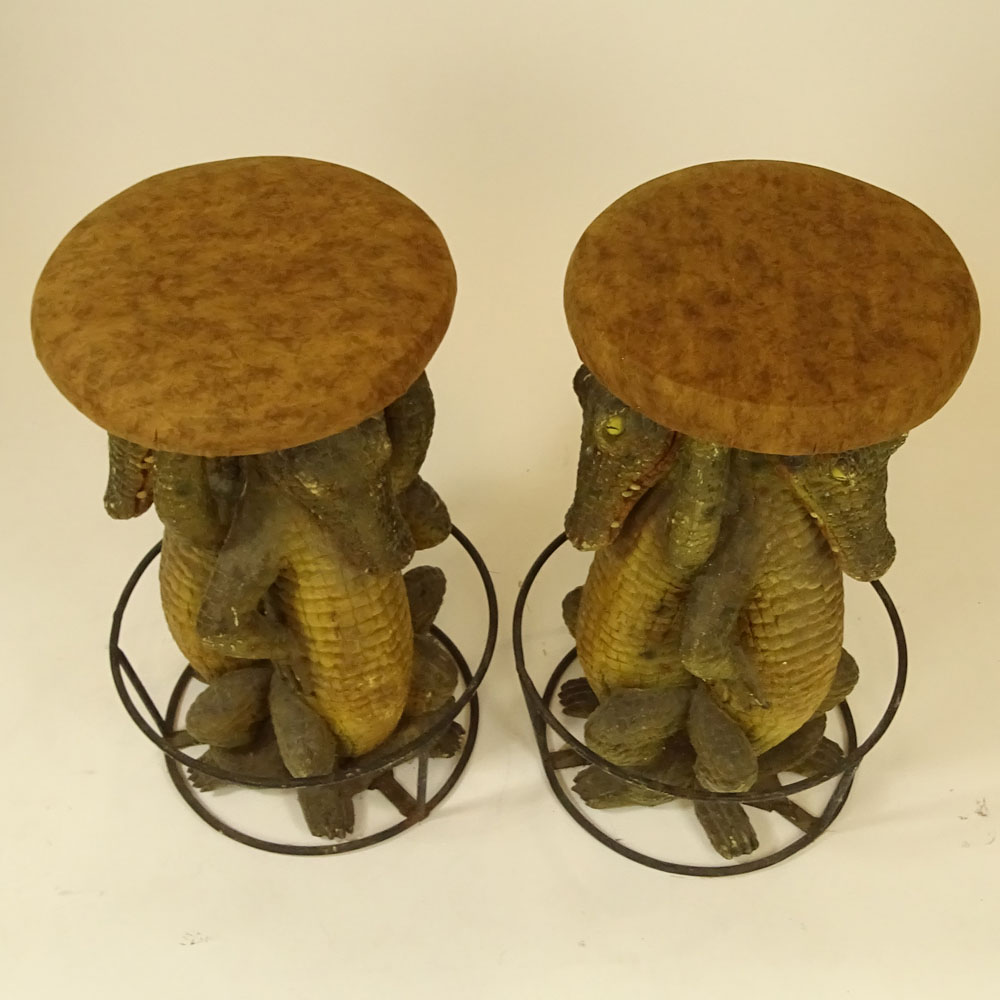 Pair of Vintage Alligator Stools.