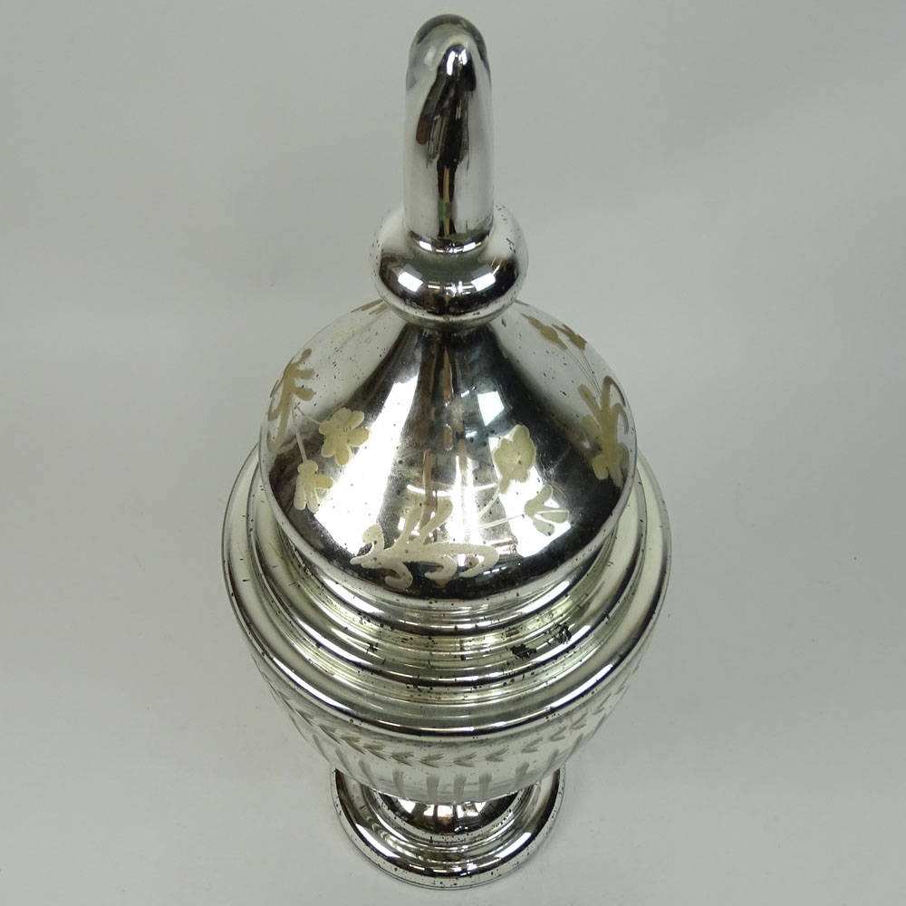 Large Mercury Glass Apothecary Jar