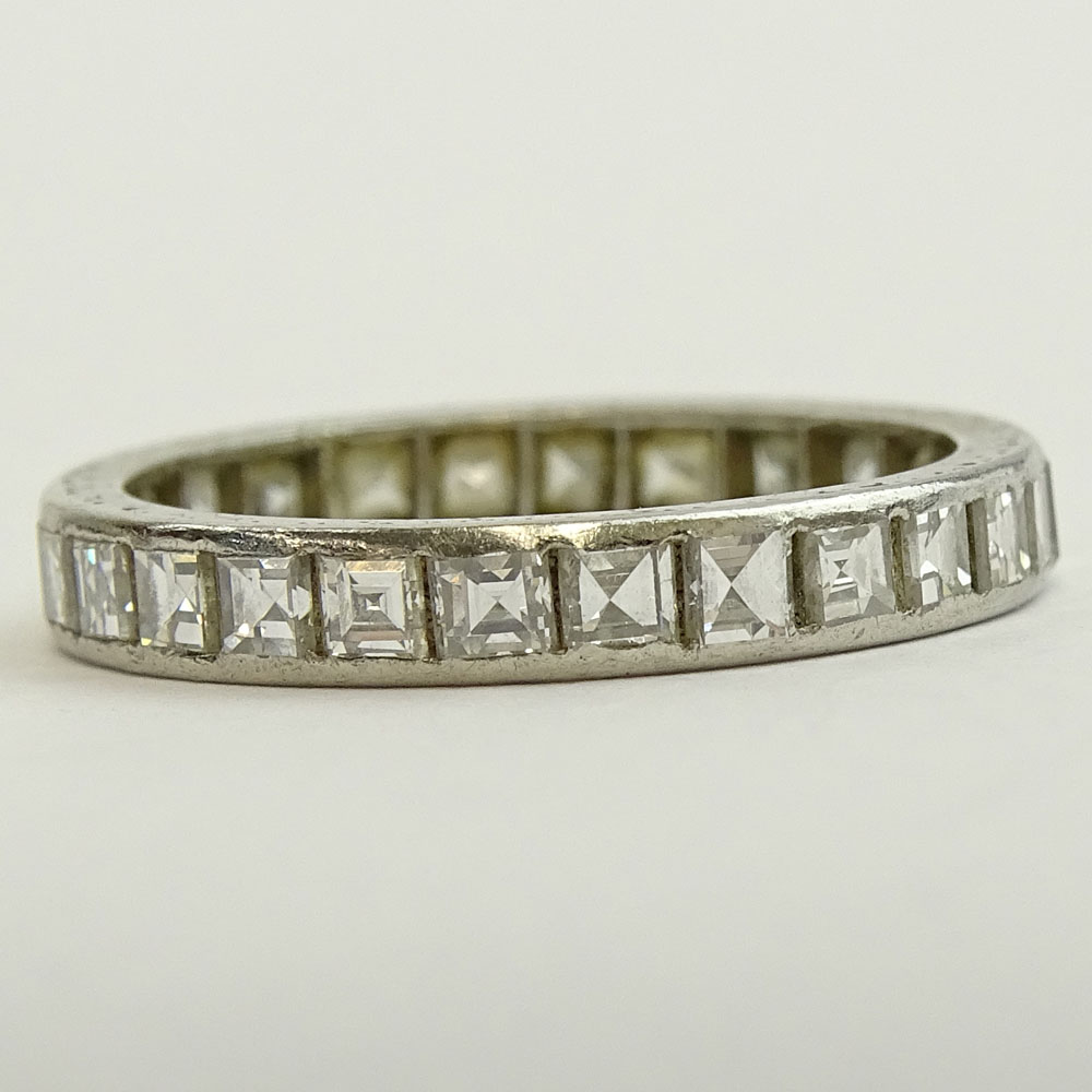 Vintage Approx. 2.75-3.00 Carat Mirror or Square Cut Diamond and Platinum Band.