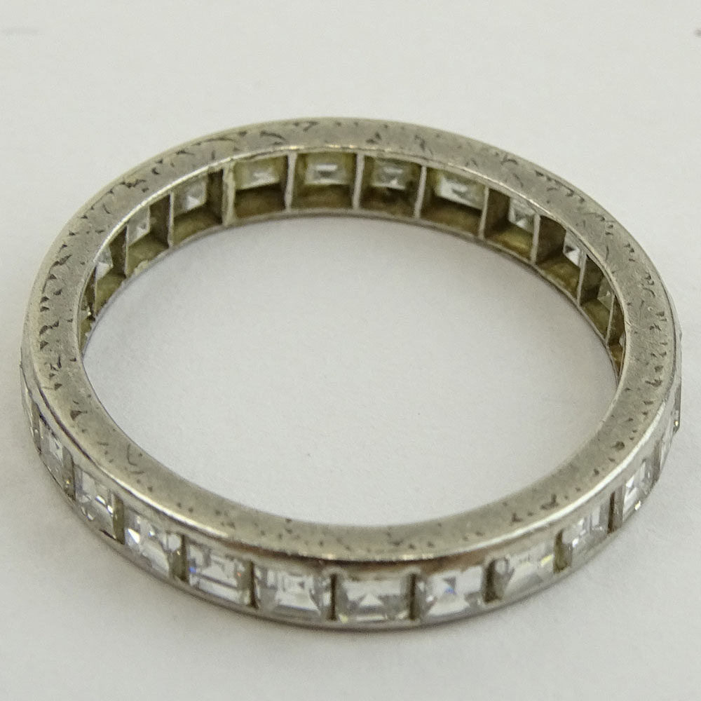 Vintage Approx. 2.75-3.00 Carat Mirror or Square Cut Diamond and Platinum Band.