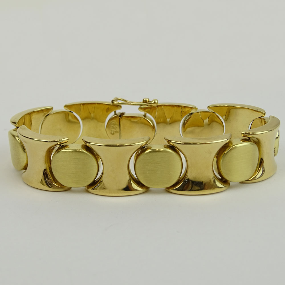 Vintage 14 Karat Yellow Gold XO Bracelet. Signed 585.