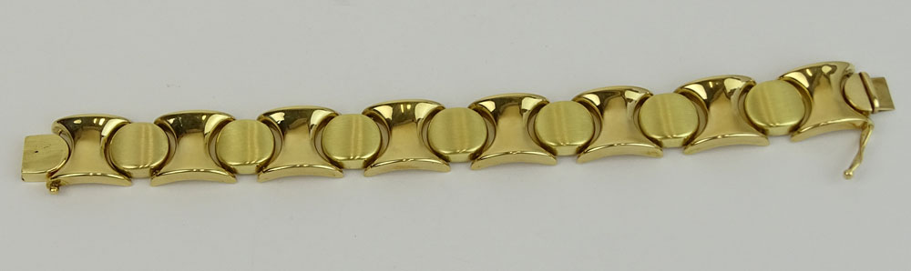 Vintage 14 Karat Yellow Gold XO Bracelet. Signed 585.