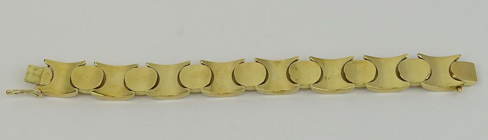 Vintage 14 Karat Yellow Gold XO Bracelet. Signed 585.