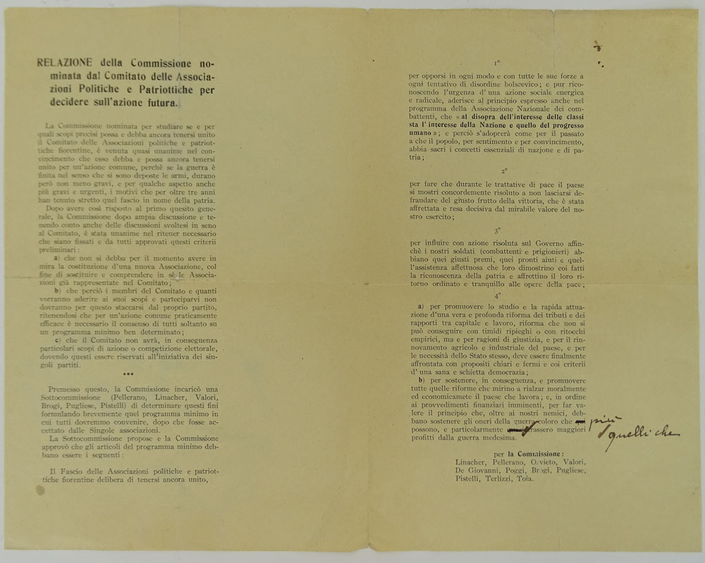 Roberto Marcello Baldessari, Italian (1894-1965) Futuristic charcoal sketches on back of Italian political document. Initialed RMB. 