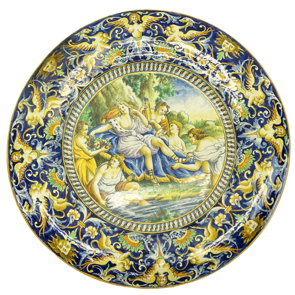 Impressive Early 20th Century Italian Majolica Charger.