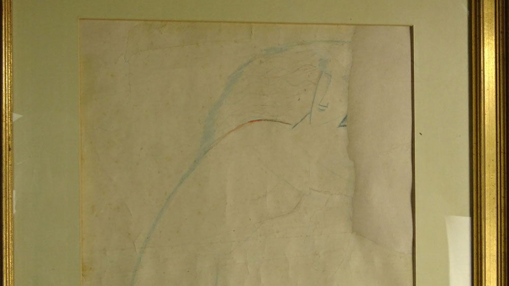 Amedeo Modigliani, Italian (1884-1920) Color Pencil, Portrait of Female Nude. 