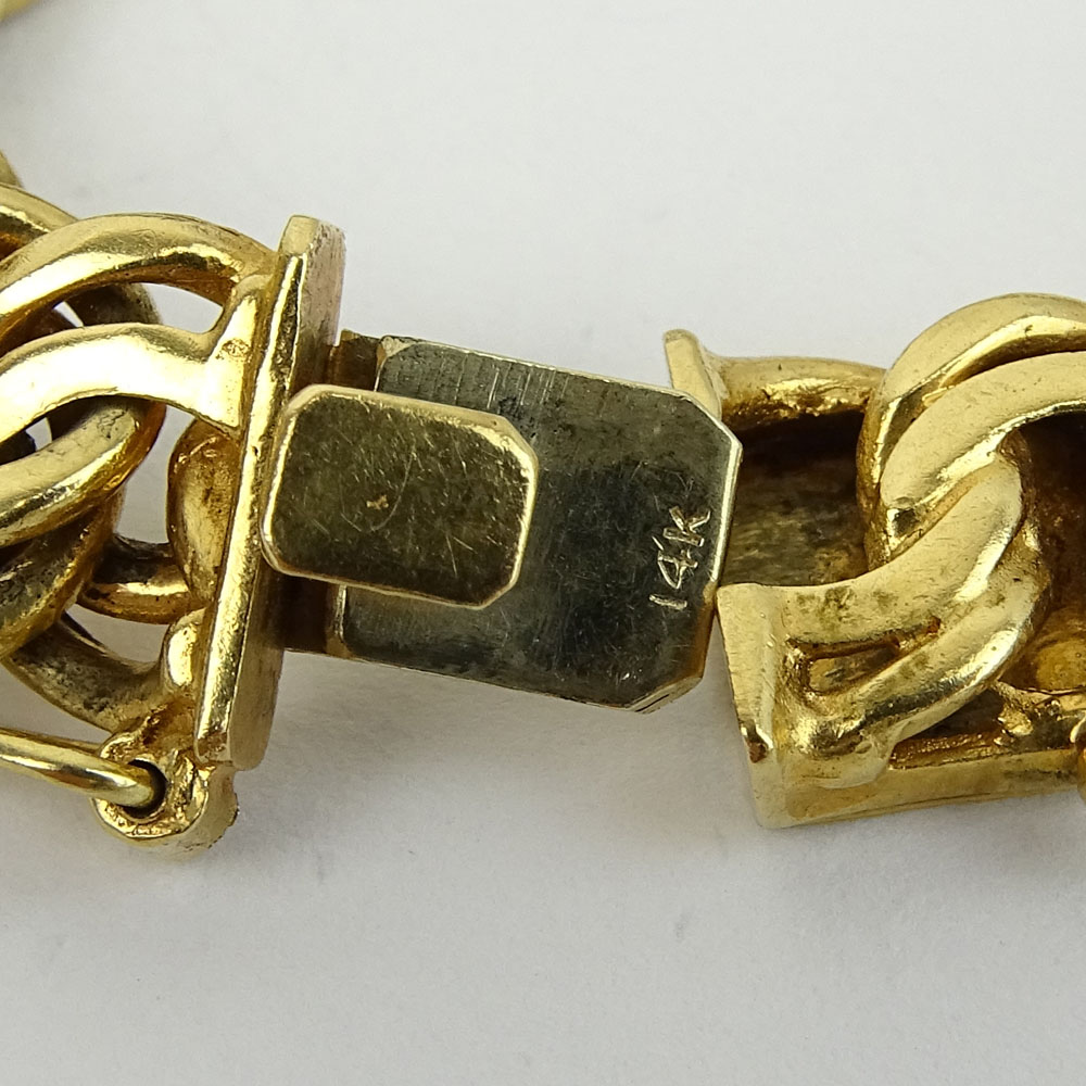 Antique 14 Karat Yellow Gold Charm Bracelet. Signed 14K.