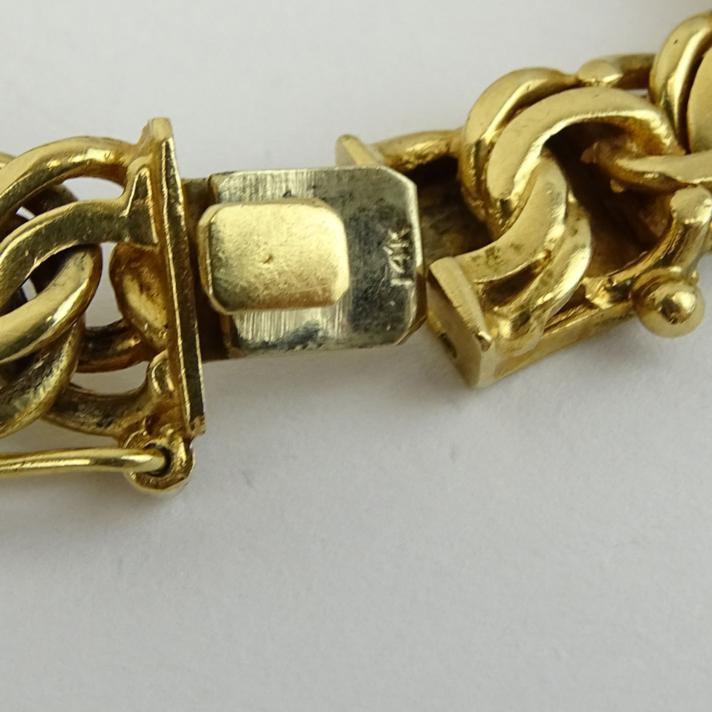 Antique 14 Karat Yellow Gold Charm Bracelet. Signed 14K.