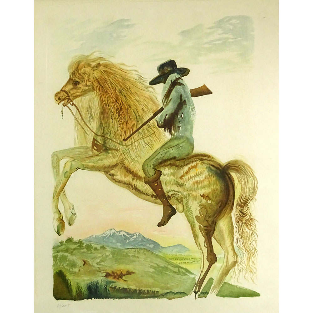 attributed to: Salvador Dalí, Spanish (1904-1989) Color Litho "Horse Rider"