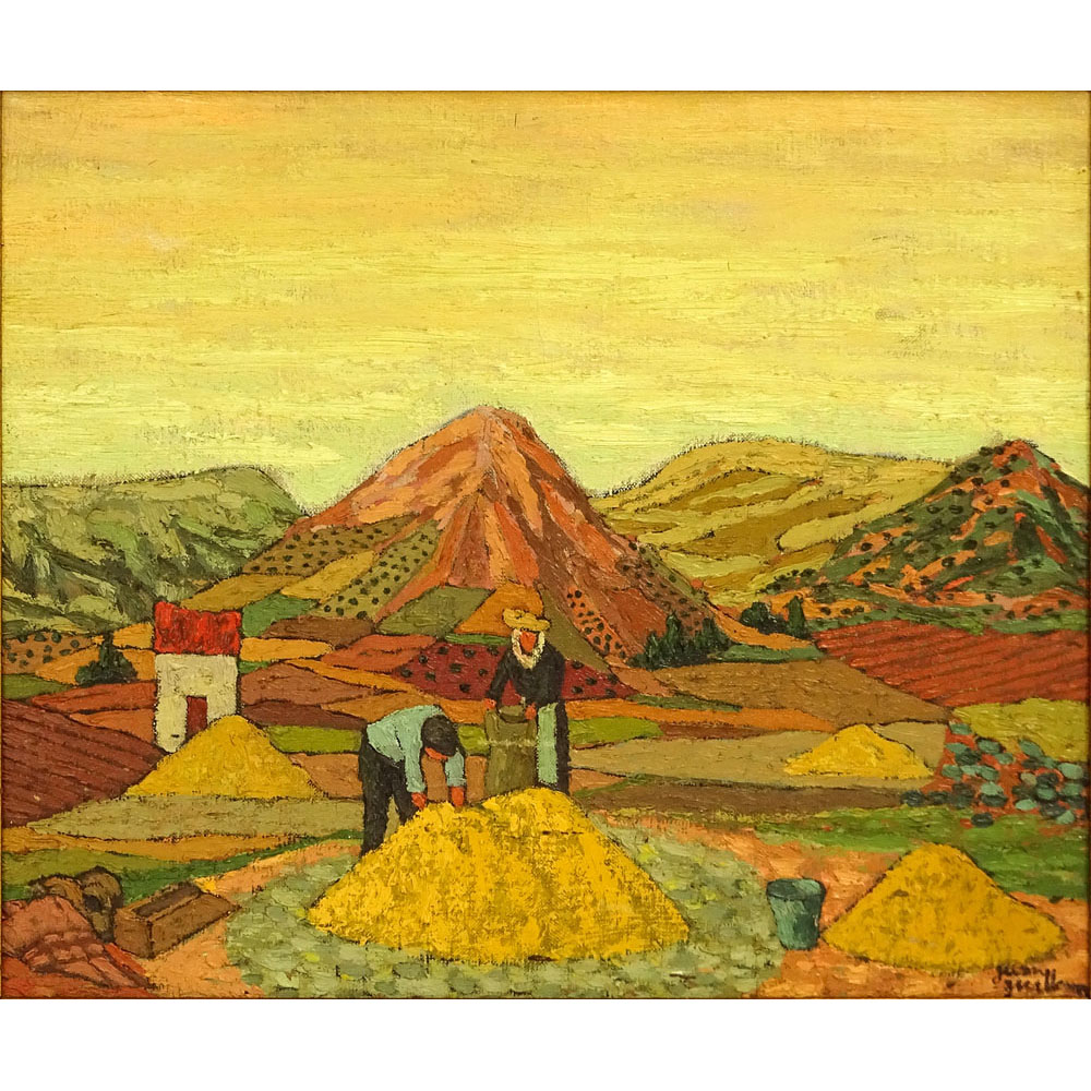 Juan Guillermo Rodriguez Baez, Spanish (1916-1968) Oil on Canvas, Rural Landscape. 