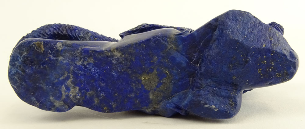 Fine Carved Lapis Lazuli Lizard Figurine.