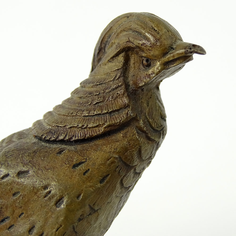 after: Alfred Jacquemart, French (1824-1896) Bronze Figurine "Pheasant"