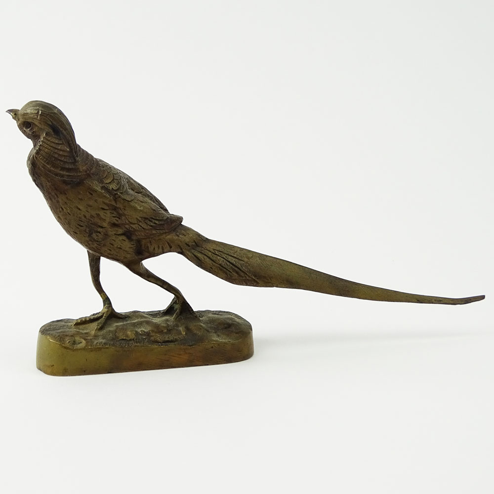 after: Alfred Jacquemart, French (1824-1896) Bronze Figurine "Pheasant"