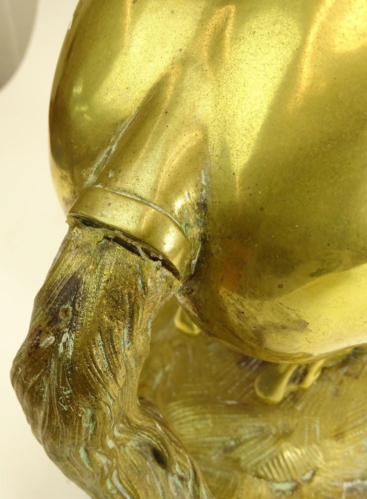 after: Guillaume Coustou (French, 1677-1746) Bronze Marly Horse Sculpture. 