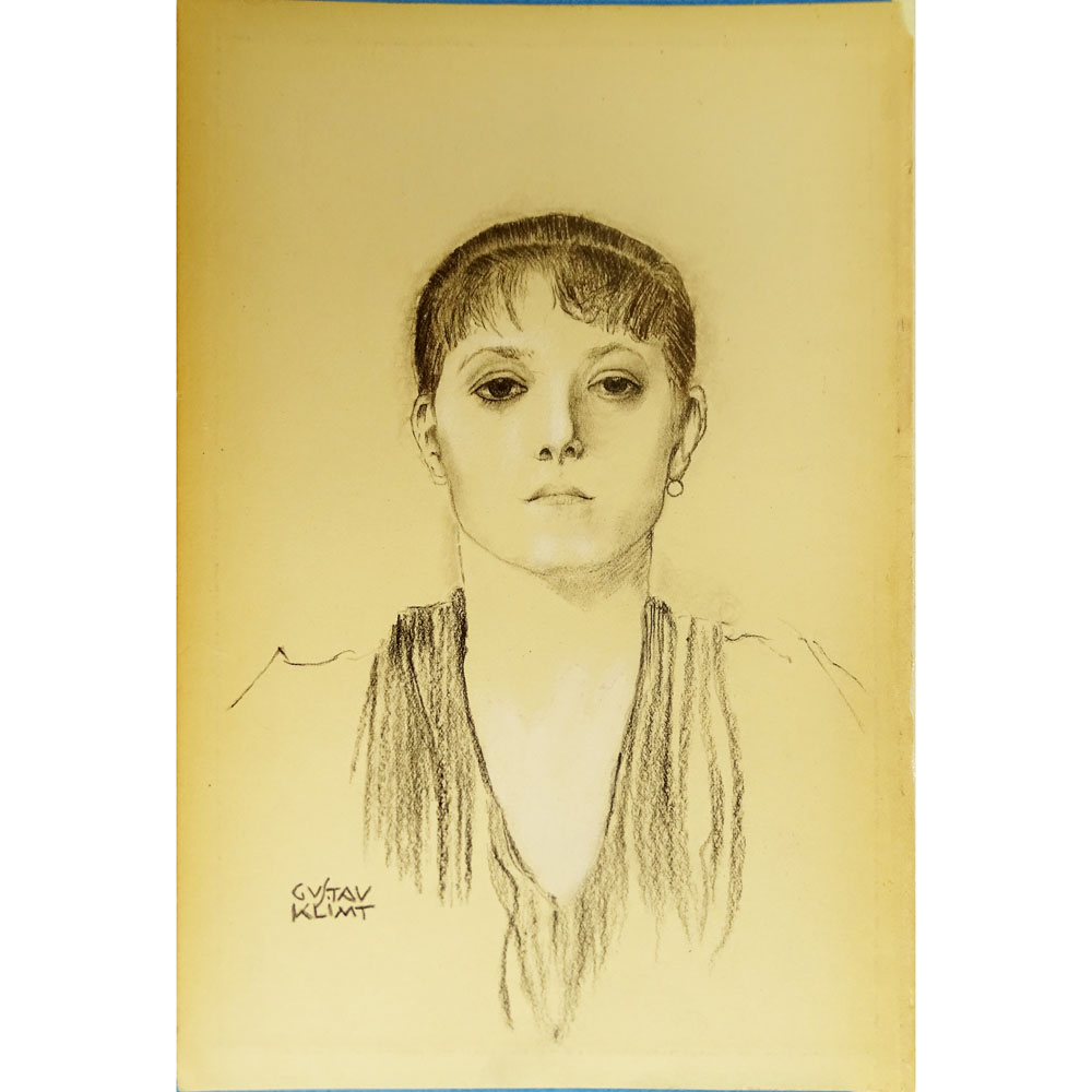 Possibly Gustav Klimt, Austrian (1862 - 1918) Pencil and gouache on paper "Portrait of a Lady" 