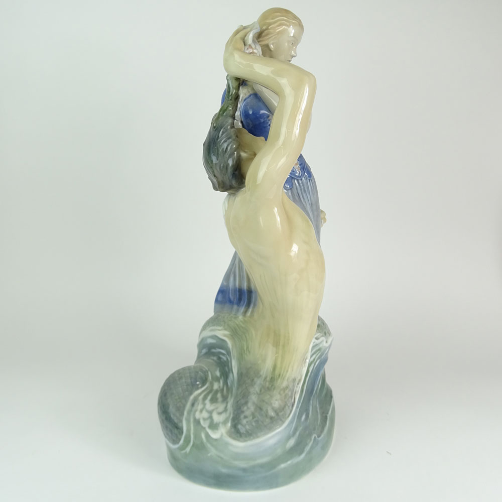 Large Royal Copenhagen Porcelain Figure Royal Copenhagen "Agnete and the Merman". 