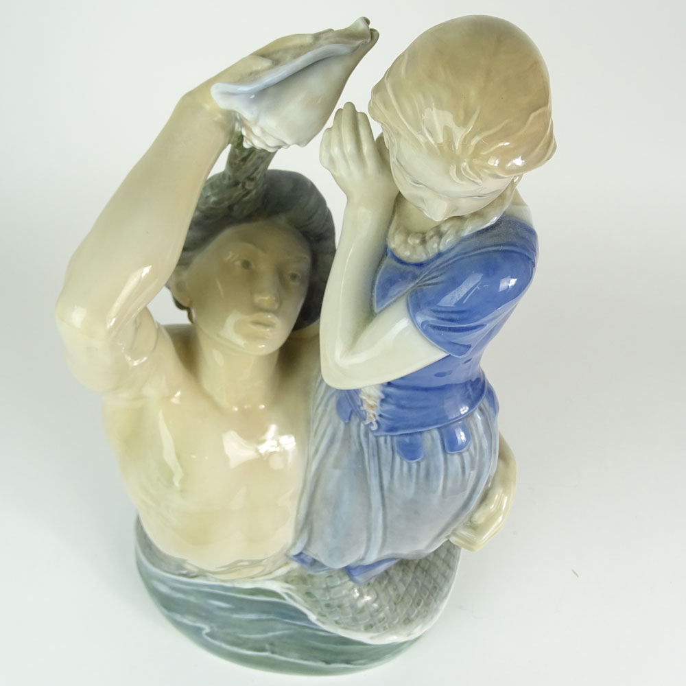 Large Royal Copenhagen Porcelain Figure Royal Copenhagen "Agnete and the Merman". 