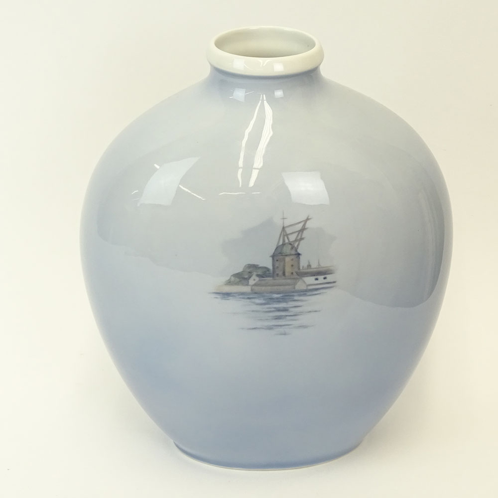 Large Royal Copenhagen Vase. Signed with wave mark (double slash).