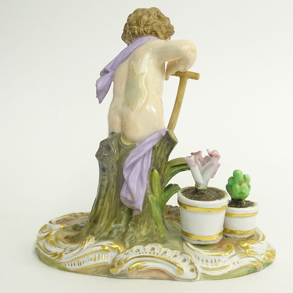 19/20th Century Meissen Porcelain Figurine "Putti Gardener".