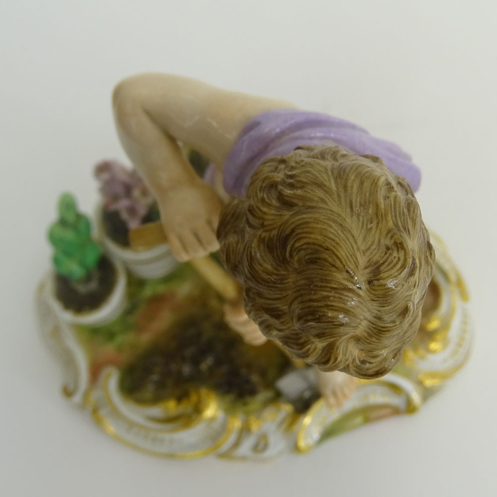 19/20th Century Meissen Porcelain Figurine "Putti Gardener".