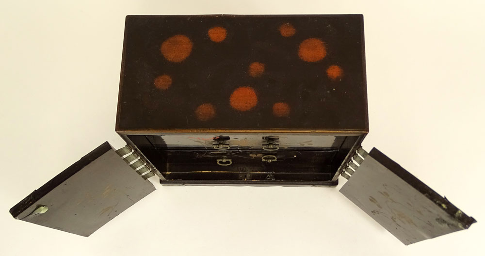 Japanese Meiji Period Miniature Lacquer Cabinet.