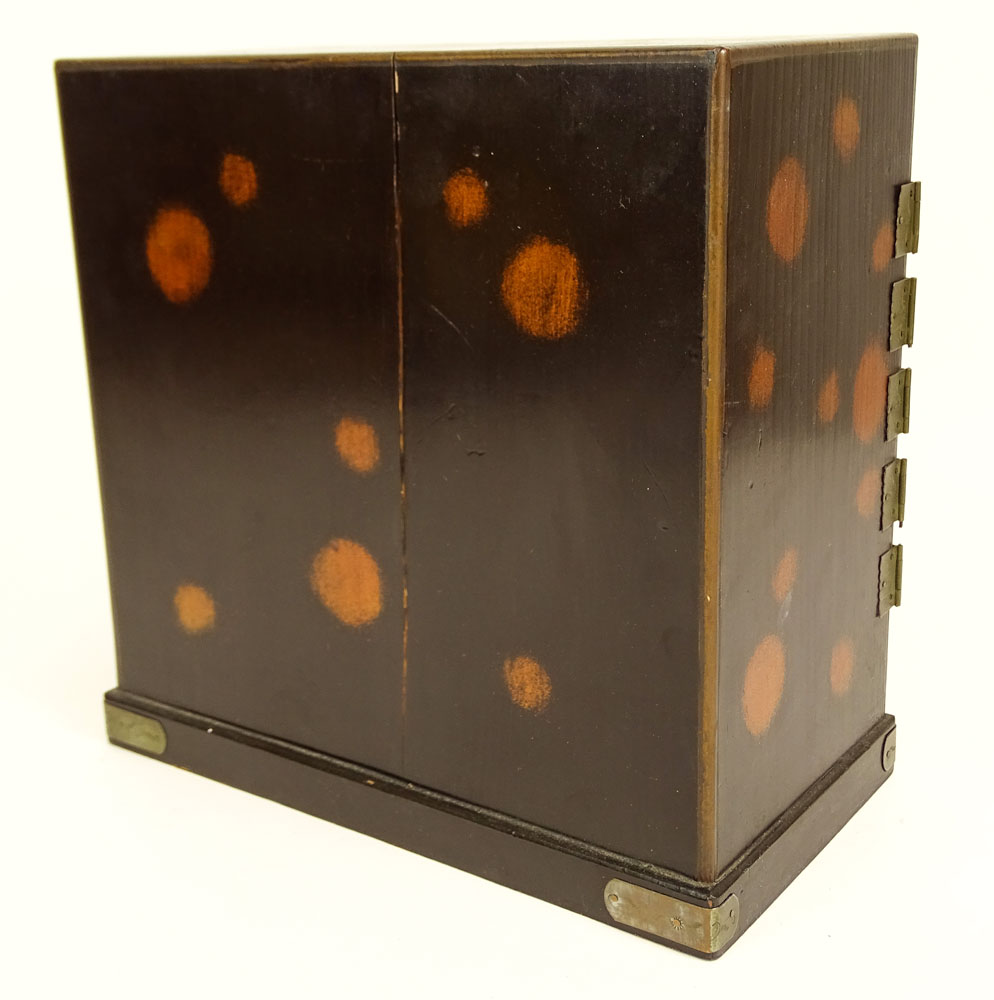 Japanese Meiji Period Miniature Lacquer Cabinet.