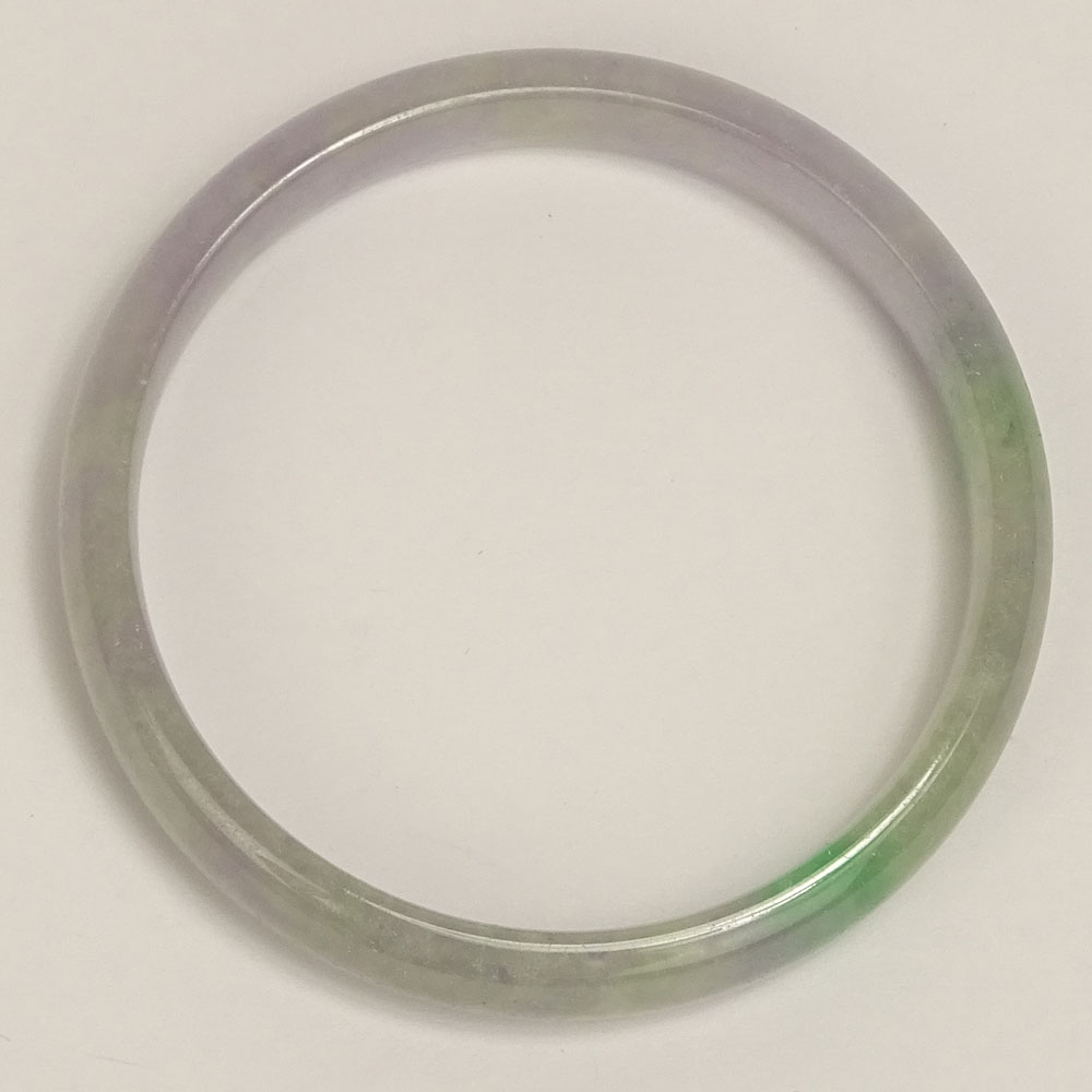 Chinese Lavender to Green Jadeite Bangle Bracelet.